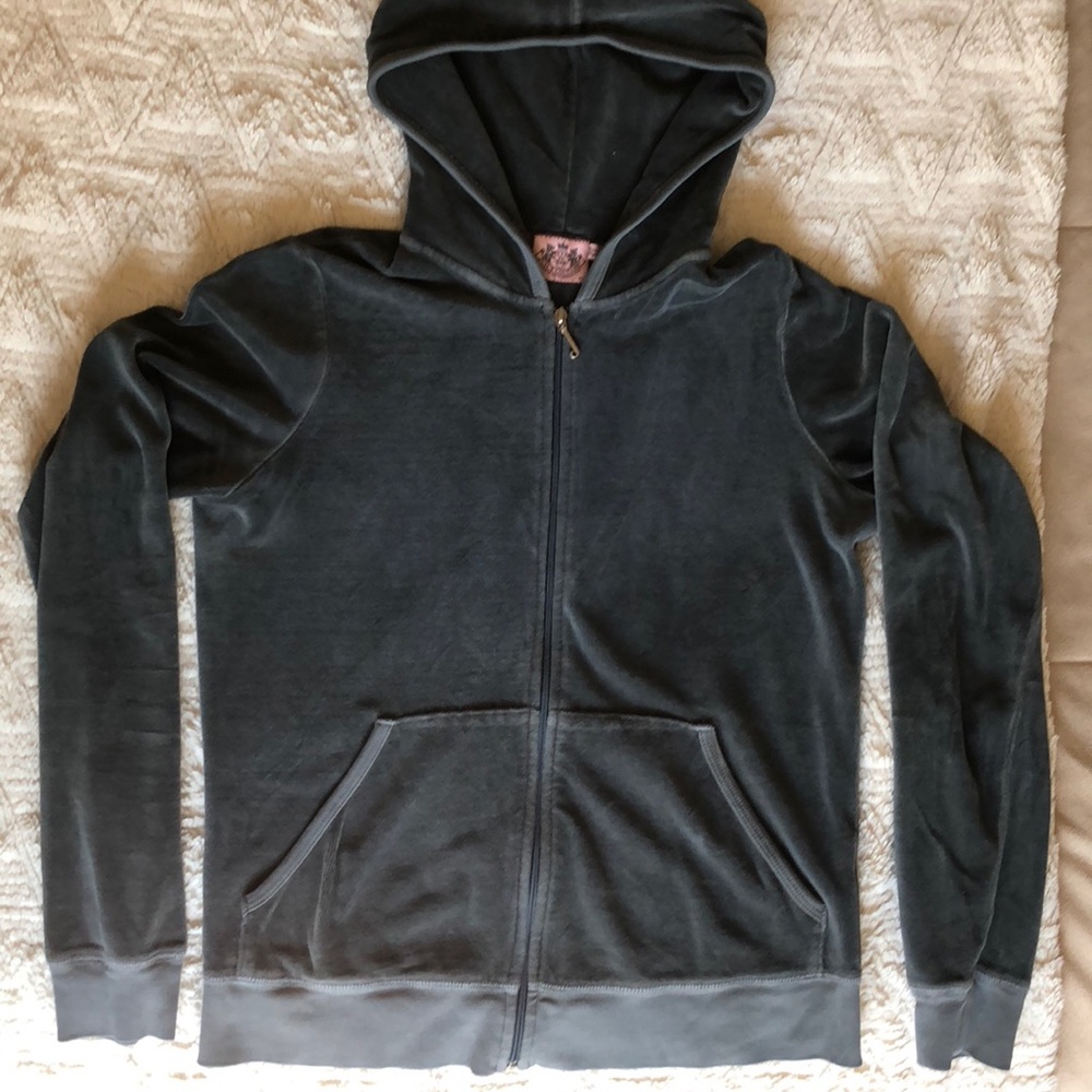 Olive Green Juicy Velour Track Jacket